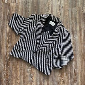 Joseph Ribkoff Striped Cropped 3/4 Sleeve Jacket